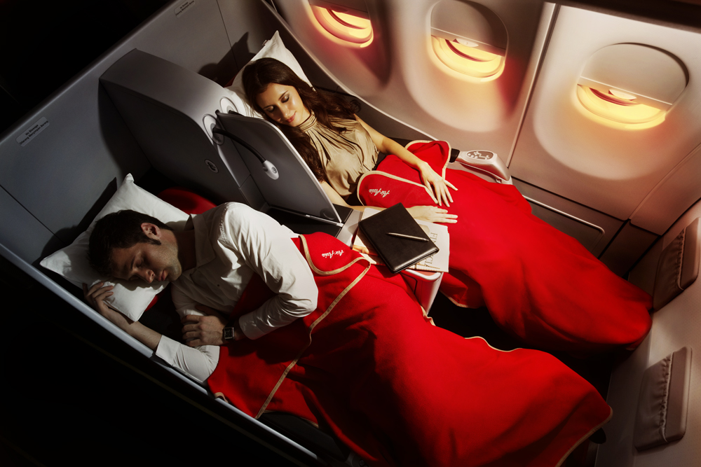 Flat beds on AirAsia X's Premium seats