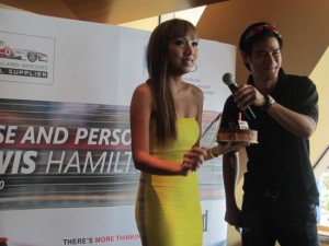 Jean Danker Surprise Birthday Cake - Lewis Hamilton - Lenovo Meet & Greet Singapore Grand Prix 2010