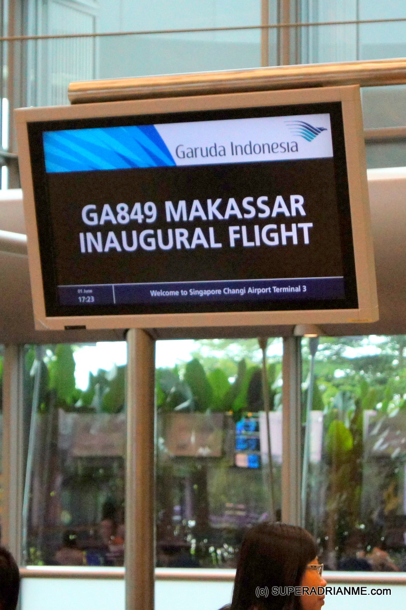Garuda Indonesia - GA849 Makassar Inaugural Flight at Changi Airport