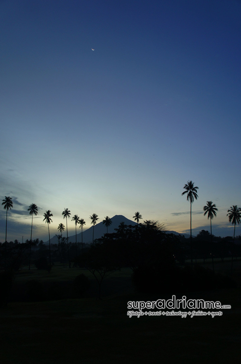 Just before the sunrise, Mount Klabat from Hotel Novotel Manado