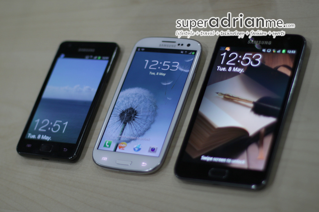 Samsung Galaxy SII, SIII and Note