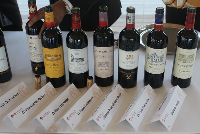 Hermitage Singapore Bordeaux Wine bottle lined up