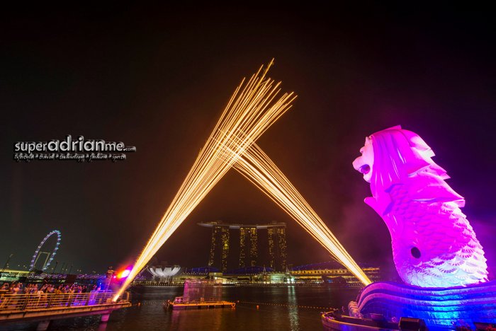 Singapore Merlion with fireworks: Merlion & I: An Inspiring Journey