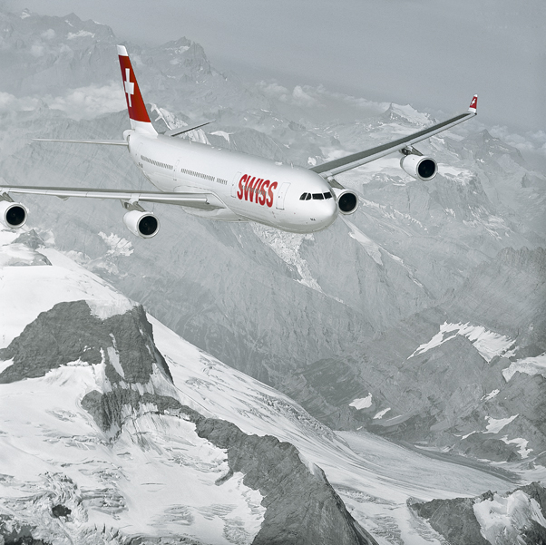 SWISS Aircraft over Alps