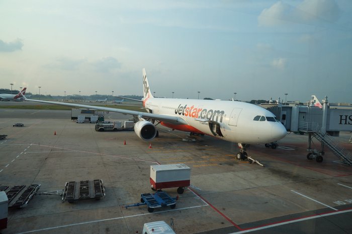 Jetstar Aircraft Parked at Singapore Changi International Airport