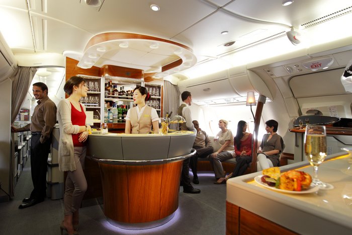Emirates' A380 Onboard lounge for First & Business Class | SUPERADRIANME.com Emirates' A380 Onboard lounge for First & Business Class