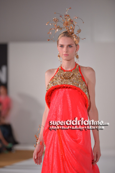 Andrej Pegic in Guo Pei - Digital Fashion Week Singapore 2012