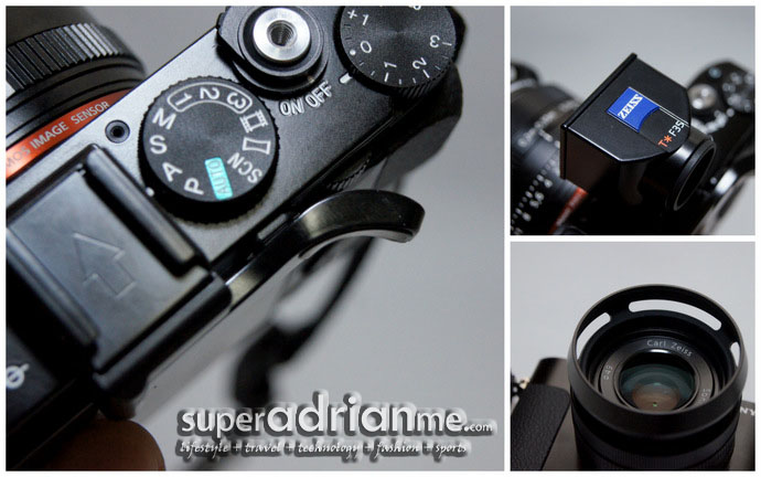 RX1 optional accessories - Thumb Grip, Optical View Finder & Lens Hood