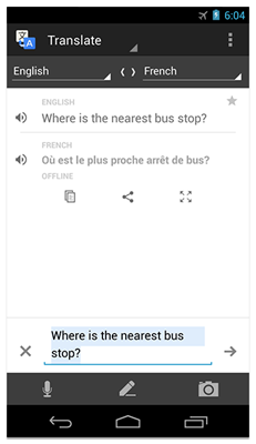 Google Translate on Android 2