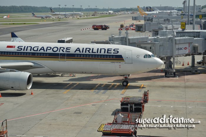 Singapore Airlines Aircraft parked at Changi International Airport