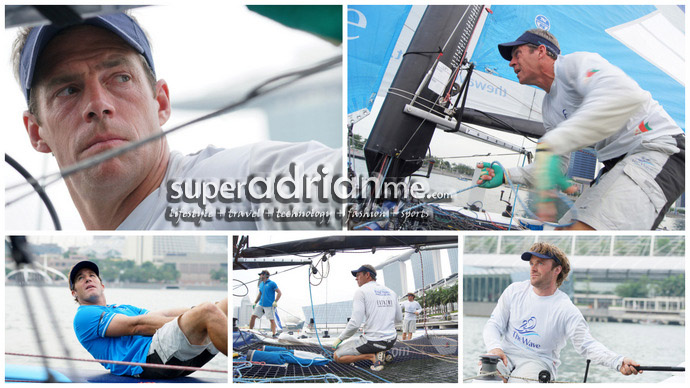 2013 Extreme Sailing Series - sailors on board The Wave, Omani Team
