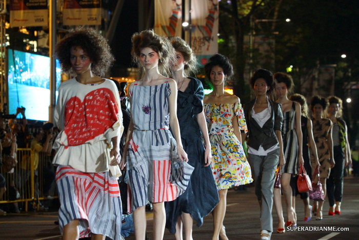 Models strut down Orchard Road at Fashion Steps Out @ Orchard Road 17 March 2012