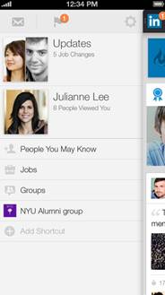 LinkedIn Mobile App - Perseonalised Navigation Page