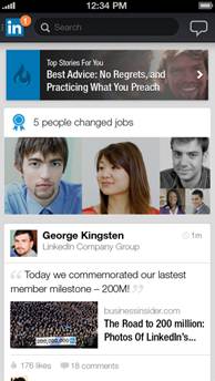 LinkedIn Mobile App - Richer and more Visual Stream