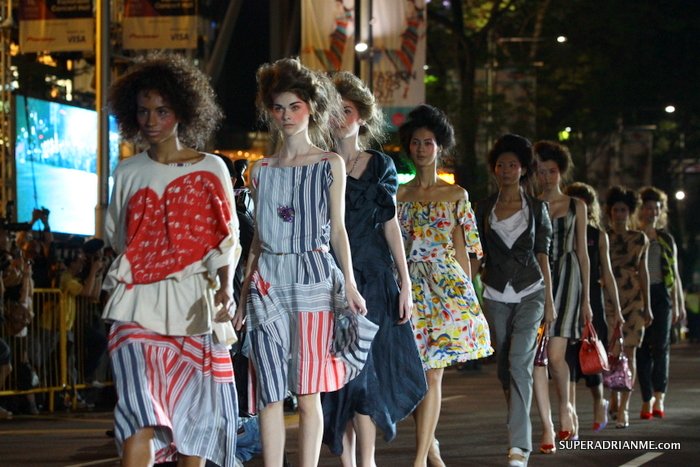 Models strut down Orchard Road at Fashion Steps Out 2012