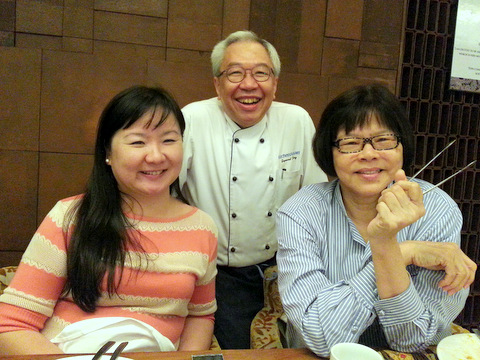 Sylvia Toh (Right Side) with Chef Raymond Leong (Centre)
