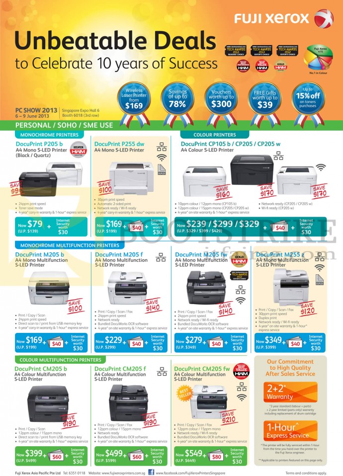 Fuji Xerox Printers DocuPrint P205b, P255dw, CP105b, CP205, CP205W, M205b, M205f, M205fw, M255Z, CM205b, CM205f, CM205fw