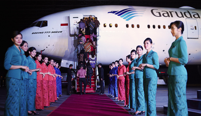 Welcoming Garuda Indonesia's First B 777 300 ER