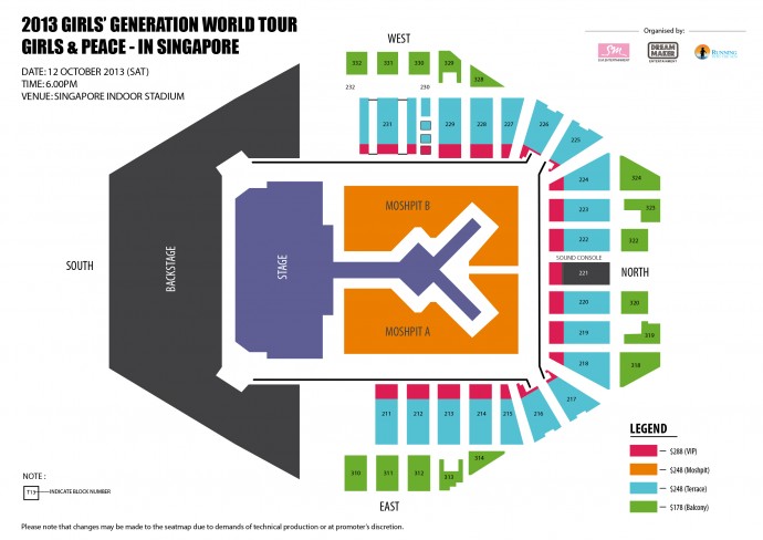 2013 Girls' Generation World Tour Seatmap