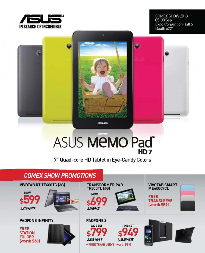 COMEX 2013: ASUS Laptops, PadFone Infinity, FonePad Flyers