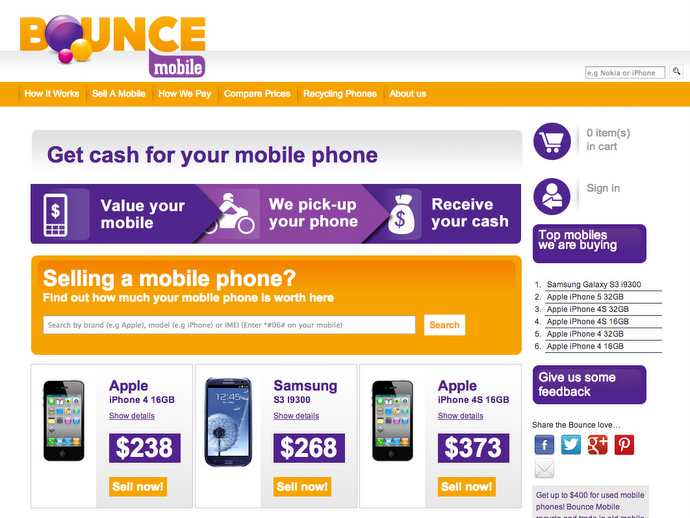 Bounce Mobile - Singapore's first online mobile phone & tablet trade-in platform