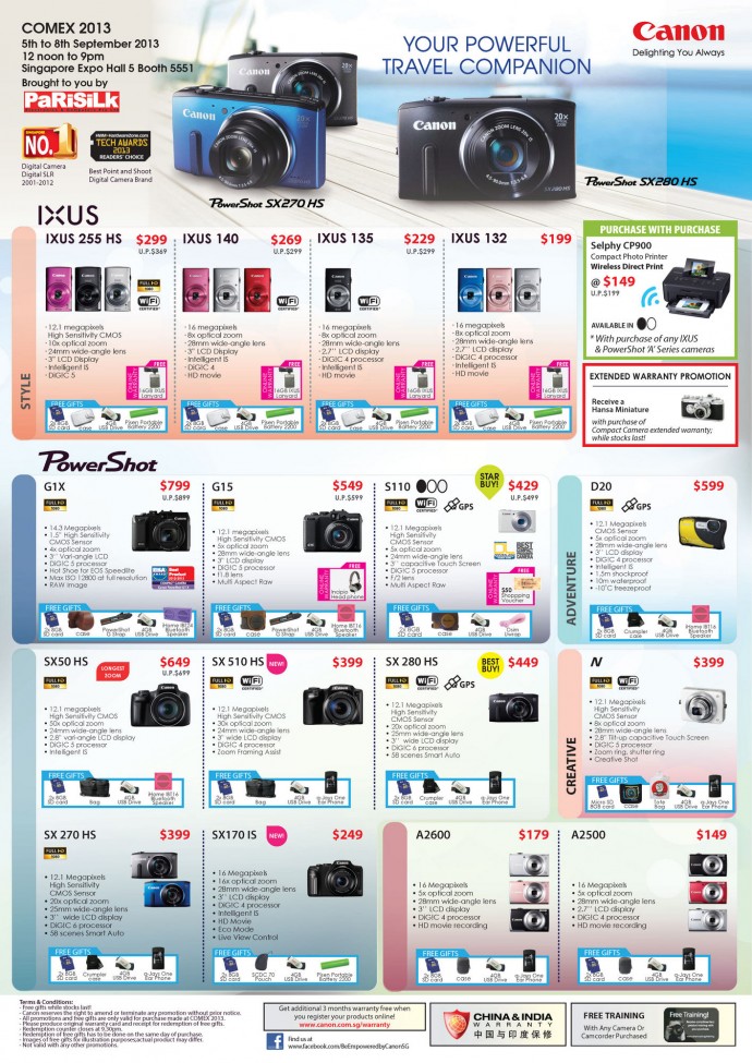 COMEX 2013: Canon PowerShot & IXUS cameras Flyers