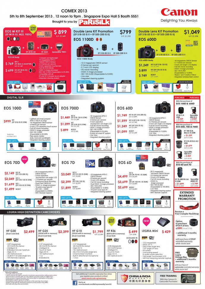 COMEX 2013: Canon EOS DSLR cameras Flyers