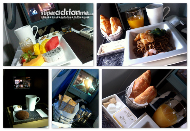 Etihad Airways Business Class Dining - SIN to BNE