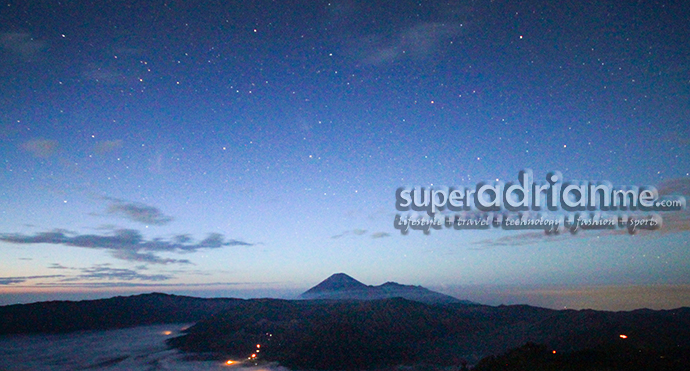 Silhouette of the Mountains under the Stars