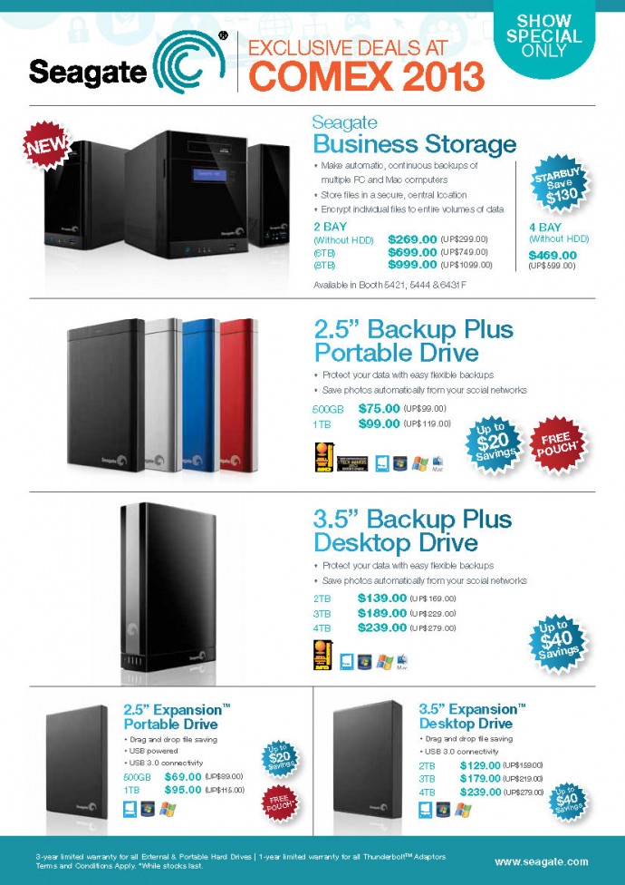 COMEX 2013: Seagate External Hard Disk and Storage Deals
