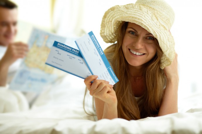 Stock Image - Air tickets, travel