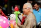 President Tony Tan receives balloon gifts from the ladies who made them