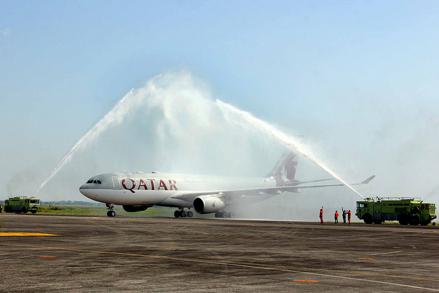 Qatar Airways Inaugural flight to Clark Manila 28 October 2013