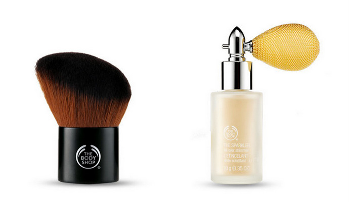 The Body Shop Slanted Kabuki Brush and The Sparkler