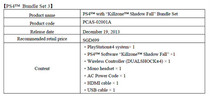 PS4 Bundle Details Singapore