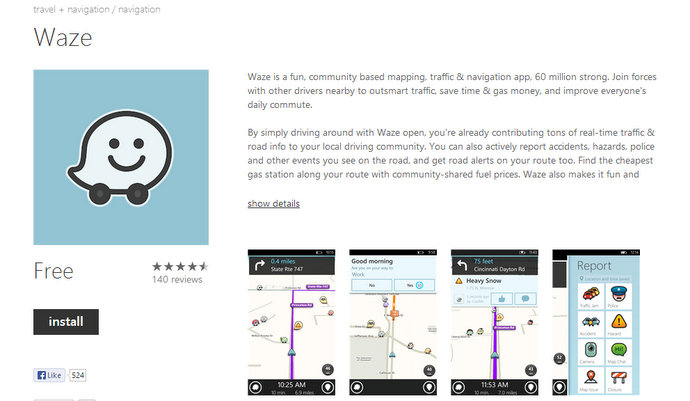 Waze now on Windows Phone