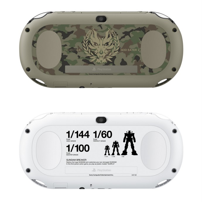PS Vita limited editions, “GUNDAM BREAKE STARTER PACK” and “PlayStation Vita×GOD EATER 2 Fenrir Edition”