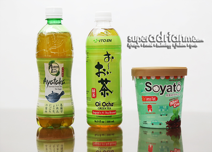 Ayataka Green Tea, Oi Ocha Green Tea and Soyato ice cream