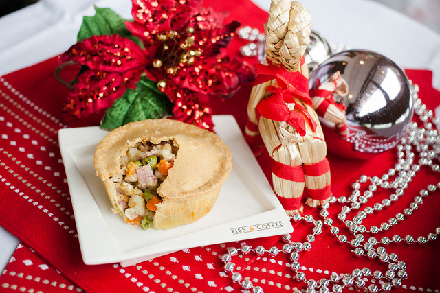 Pies & Coffee Santa Chicken with Turkey Ham Pot Pie