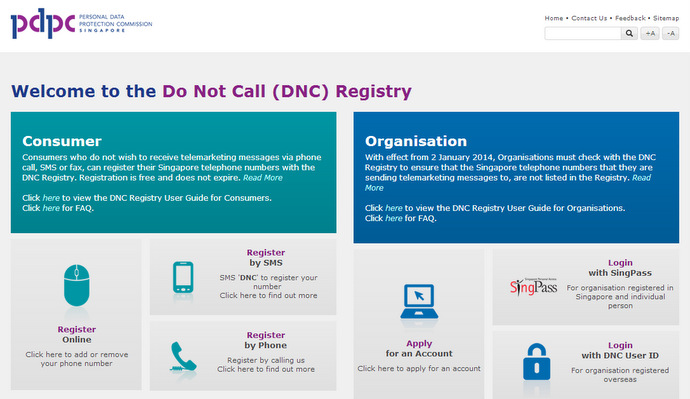 DO NOT CALL Registry Website