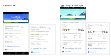 Singapore Airlines on Google Now