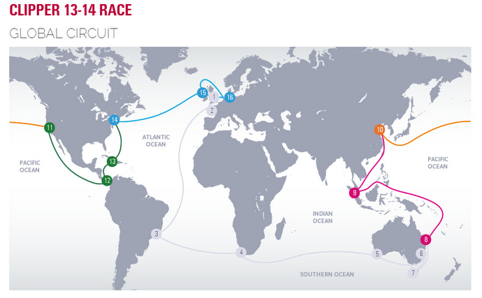 Clipper Round The World Race Map