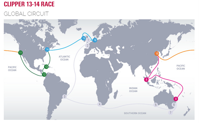 Clipper Round The World Race Map | SUPERADRIANME.com Clipper Round The World Race Map