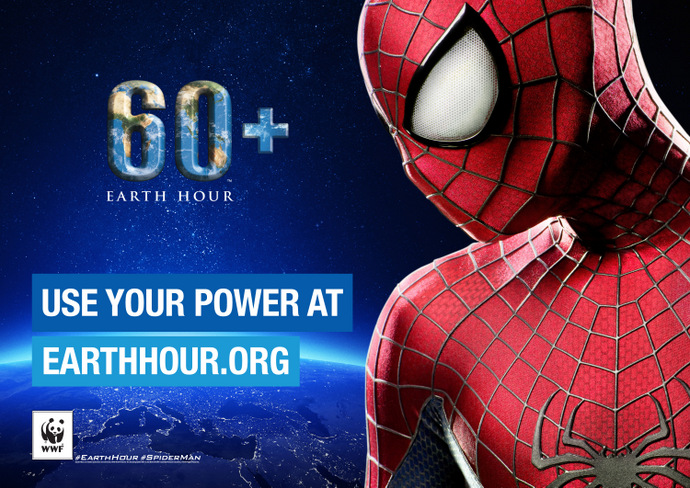 Earth Hour 2014 with Spiderman