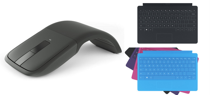 Surface 2 Arc Mouse, Touch Cover 2 and Type Cover 2