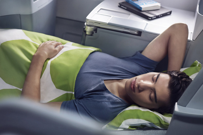 Finnair business full-flat beds