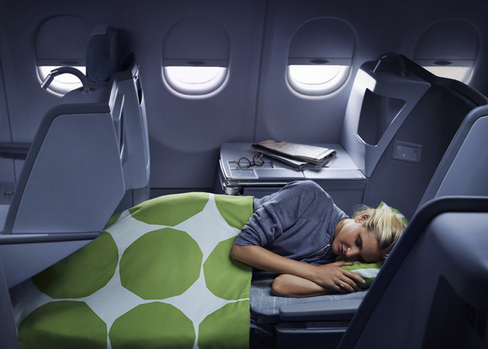 Finnair business full-flat beds