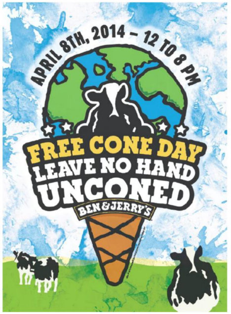 Ben & Jerry's Free Cone Day coming on 8 April 2014