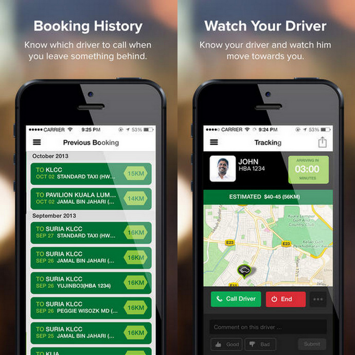 GrabTaxi App - Get You A Cab In Minutes During Peak Hours