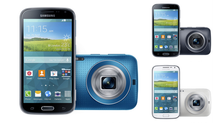 Samsung GALAXY K Zoom in Electric Blue, Charcoal Black and Shimmering White